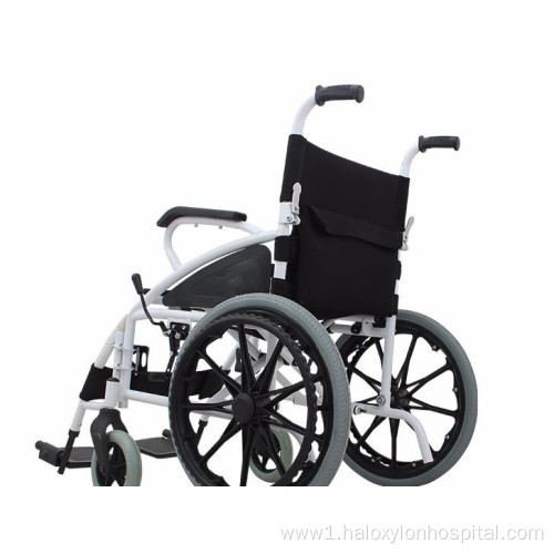 18 inch wide seat handicapped foldable manual wheelchair